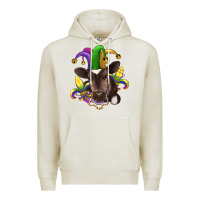 Oatmeal Heather mardi gras baby cow Premium Hoodie - RanaPortraitStore