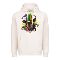 Pale Pink mardi gras baby cow Premium Hoodie - RanaPortraitStore