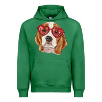 Emerald Beagle with love glasses Urban Hoodie - RanaPortraitStore