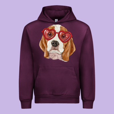 Urban Hoodie Beagle with love glasses
