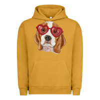 Pigment Peanut Butter Beagle with love glasses Urban Hoodie - RanaPortraitStore