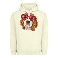 Pigment Pistachio Beagle with love glasses Urban Hoodie - RanaPortraitStore