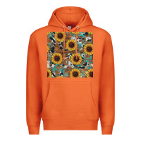 Carrot western sunflowers turquoise cowhide seamless background Premium Hoodie - RanaPortraitStore