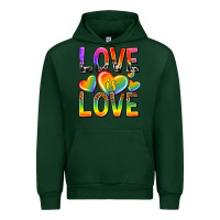 Forest Green love is love with hearts Urban Hoodie - texasbilliewilder