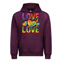 Mauve Wine love is love with hearts Urban Hoodie - texasbilliewilder