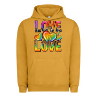 Pigment Peanut Butter love is love with hearts Urban Hoodie - texasbilliewilder