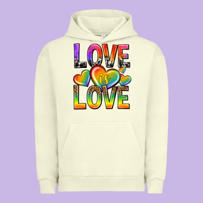 Urban Hoodie love is love with hearts