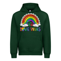Forest Green love wins with daisy and heart Urban Hoodie - texasbilliewilder