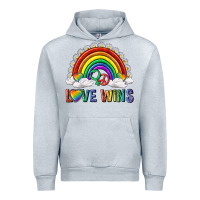 Heather Grey love wins with daisy and heart Urban Hoodie - texasbilliewilder