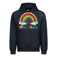 Navy love wins with daisy and heart Urban Hoodie - texasbilliewilder