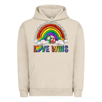Pigment French Oak love wins with daisy and heart Urban Hoodie - texasbilliewilder