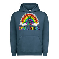 Pigment Midnight Navy love wins with daisy and heart Urban Hoodie - texasbilliewilder