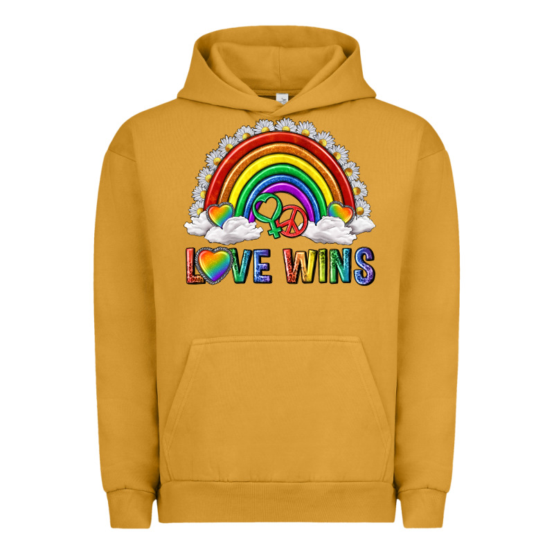 Love Wins With Daisy And Heart Urban Hoodie by texasbilliewilder | Teevron