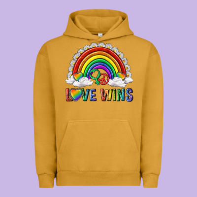 Urban Hoodie love wins with daisy and heart