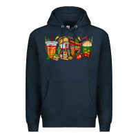 Navy spanish teacher coffee cups Premium Hoodie - texasbilliewilder