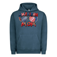Pigment Midnight Navy American mom Urban Hoodie - Zillion Design Studio