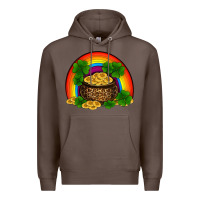 Coffee st patricks shamrock gold leopard rainbow Premium Hoodie - RanaPortraitStore