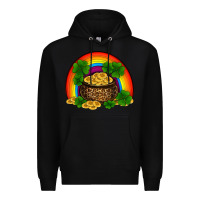 Black st patricks shamrock gold leopard rainbow Premium Hoodie - RanaPortraitStore