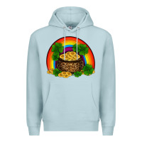 Blue Mist st patricks shamrock gold leopard rainbow Premium Hoodie - RanaPortraitStore