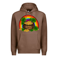 Chestnut st patricks shamrock gold leopard rainbow Premium Hoodie - RanaPortraitStore