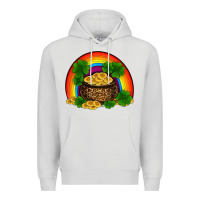 Dove Grey st patricks shamrock gold leopard rainbow Premium Hoodie - RanaPortraitStore