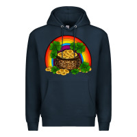 Navy st patricks shamrock gold leopard rainbow Premium Hoodie - RanaPortraitStore