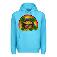 Ocean Blue st patricks shamrock gold leopard rainbow Premium Hoodie - RanaPortraitStore