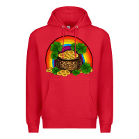 Red st patricks shamrock gold leopard rainbow Premium Hoodie - RanaPortraitStore