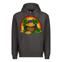Smoke st patricks shamrock gold leopard rainbow Premium Hoodie - RanaPortraitStore