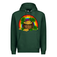 Sports Green st patricks shamrock gold leopard rainbow Premium Hoodie - RanaPortraitStore