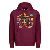 Burgundy spanish teacher Premium Hoodie - texasbilliewilder