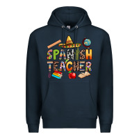 Navy spanish teacher Premium Hoodie - texasbilliewilder