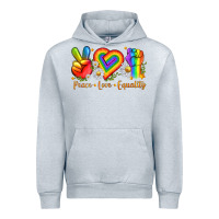 Heather Grey peace love equality Urban Hoodie - texasbilliewilder