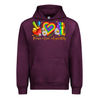 Mauve Wine peace love equality Urban Hoodie - texasbilliewilder