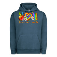 Pigment Midnight Navy peace love equality Urban Hoodie - texasbilliewilder