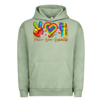 Pigment Oil Green peace love equality Urban Hoodie - texasbilliewilder