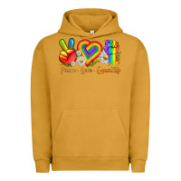 Pigment Peanut Butter peace love equality Urban Hoodie - texasbilliewilder