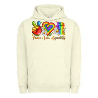 Pigment Pistachio peace love equality Urban Hoodie - texasbilliewilder