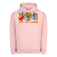 Pigment Salmon peace love equality Urban Hoodie - texasbilliewilder