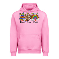 Fuchsia Pink peace love pride Urban Hoodie - texasbilliewilder
