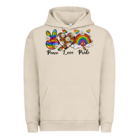 Pigment French Oak peace love pride Urban Hoodie - texasbilliewilder