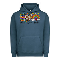 Pigment Midnight Navy peace love pride Urban Hoodie - texasbilliewilder
