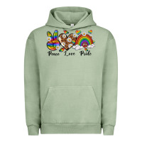 Pigment Oil Green peace love pride Urban Hoodie - texasbilliewilder