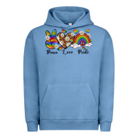 Pigment Pebble Blue peace love pride Urban Hoodie - texasbilliewilder