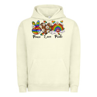 Pigment Pistachio peace love pride Urban Hoodie - texasbilliewilder