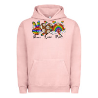 Pigment Salmon peace love pride Urban Hoodie - texasbilliewilder