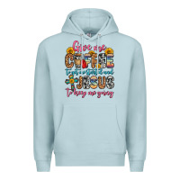 Blue Mist give me coffee to get me started and jesus to keep Premium Hoodie - Zillion Design Studio
