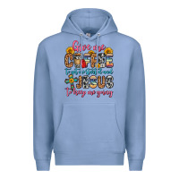 Colony Blue give me coffee to get me started and jesus to keep Premium Hoodie - Zillion Design Studio
