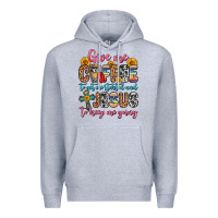 Heather Grey give me coffee to get me started and jesus to keep Premium Hoodie - Zillion Design Studio