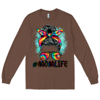 Chestnut tie dye momlife messy bun Long Sleeve Tee - BarkalooDesign